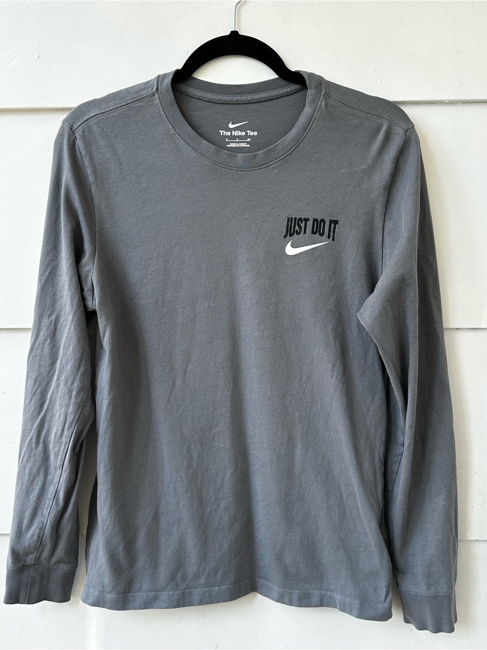 Nike Long-Sleeve 'Just Do It' Crew Tee - Gray